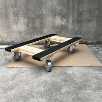 Chariot en bois à quatre roues à double épaisseur, plateforme portable, conteneur à roulettes pour le transport de meubles lourds, robuste et durable, OEM