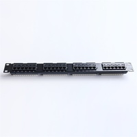 Panel Patch Cat5 UTP Tanpa Pelindung 24 Port 1U 19 Inch untuk Pemasangan di Dinding & Rak 110 Krone Dual IDC RJ45