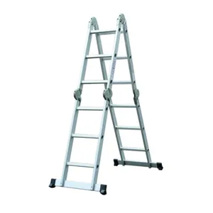 Flexibele 4 Vermenigvuldigen Met 4 Aluminium Ladder Vouwbare Steiger Opvouwbare Steigerladder Met Grote Verbinding