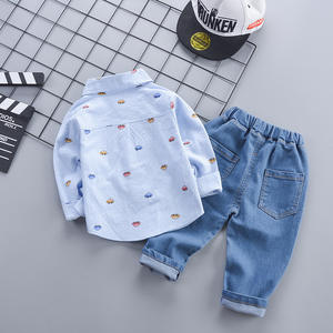 Großhandel Frühling Neue 2 Designoptionen Kinder Jungen Freizeithemd + Jeans Set Kinder Freizeitstil Set - Product Image 3