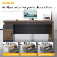 Bureau d'ordinateur moderne en acier LBZ-166X avec plateau de 32 mm d'épaisseur pour une personne, incluant une étagère