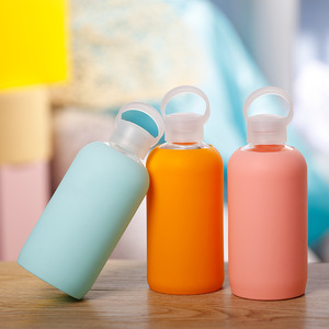 Silicone Glass Water Bottle 500ml Heat Resistant Non Slip Sleeve Travel Unisex - Product Image 5