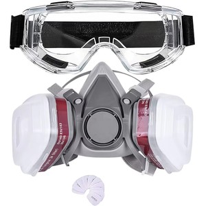 Masker <span class=keywords><strong>Gas</strong></span> silikon 2025 penyaringan tinggi dapat digunakan kembali karbon aktif 3-lapisan perlindungan formaldehida penutup cat kimia - Product Image 1