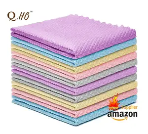 Kitchen Anti-Grease Wiping Rags Efficient Fish Scale Cloth Cleaning Cloth Home Glass Washing Dishcloth