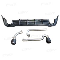 Pour 2020 2023 Volkswagen Golf8 MK8 CS Style diffuseur de pare-chocs arrière en Fiber de carbone avec tuyau d'échappement GTI8 Auto Racing