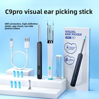 Otoscope intelligent visuel 1080P HD WiFi sans fil avec caméra pour oreilles, kit de nettoyage de cérumen lumineux pour téléphones Android/iOS, 5 embouts en silicone