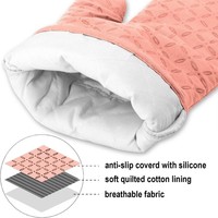 Mitaines rembourrées doublées de coton, tapis de cuisson antidérapants en silicone, mitaines de cuisson personnalisées pour la cuisine, mitaines de four en silicone gris
