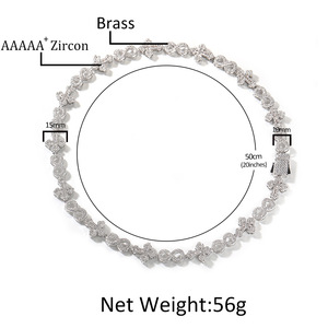 Gioielli Hip Hop all'ingrosso placcato oro catena croce di diamanti 8-a forma di collane infiniti ghiacciato 10mm maglia cubana braccialetti a catena - Product Image 6