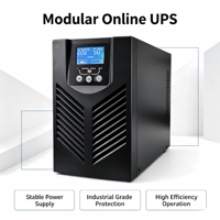 OEM ODM UPS Inteligente en Línea de Alta Estabilidad 1KVA Monofásico 220V 1KVA Onda Sinusoidal Pura Industrial 3 Piezas Integradas 50Hz LCD