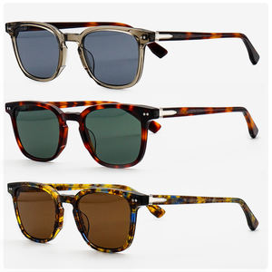 ホットセール ユニセックス ファッション 高級 ヴィンテージスタイル サングラス アセテート メンズ レディース 長方形 スクエア レトロ サングラス 高級 - Product Image 1