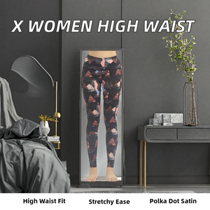 Women High Waist Geometric Print <b>Leggings</b> Full <b>Length</b> Stretch Knitted Yoga Pants Sporty Style All Seasons - Product Image 2