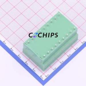 KF2EDGVH-5.0-2*9P Plug-in Terminal Block Through hole,P=5mm Connector Board-to-Board / Socket - Closed 2x9P 5mm Green - Product Image 2