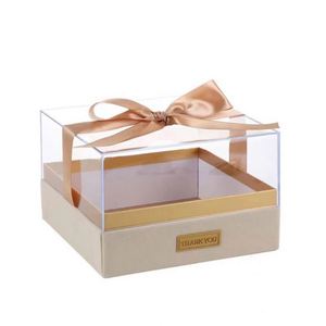 Caja de Regalo Acrílica con Tapa Transparente, Estampado Dorado, Diseño Portátil, Logotipo Personalizado, Moderna, para Bodas, Cumpleaños, Fiestas, Promociones - Product Image 5