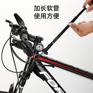 ปั๊มจักรยานอลูมิเนียมอัลลอยด์พร้อมอะแดปเตอร์วาล์ว 330 มม. ปั๊มขนาดเล็กแบบพกพาสำหรับจักรยานเสือภูเขาโช้คอัพหน้าหลัง - Product Image 5