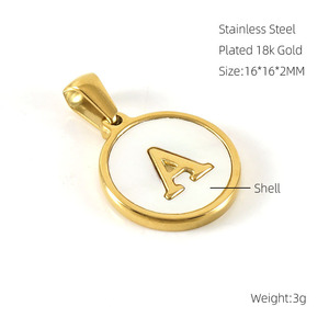Dijes de Letras del Alfabeto Esmaltados de la A a la Z |   Colgante de Acero Inoxidable Chapado en Oro de 18K PVD, Hipoalergénico, Resistente al Agua y Sin Decoloración - Product Image 6