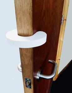Tope de puerta de seguridad blanco, Protector de dedo de cuña, de silicona, estilo de hoja bonita - Product Image 2