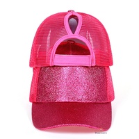 Chapeaux à queue de cheval pailletée Casquette de baseball réglable et brillante Casquette à visière Ponycaps