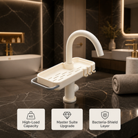 Support de rangement pour robinet de salle de bain Plucky, organisateur d'évier de cuisine pour savon et éponge