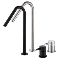 Robinet de lavabo en acier inoxydable SS 304 à 2 trous, eau chaude et froide, avec fonction de mesure pour chambre à coucher - ZY-B102L