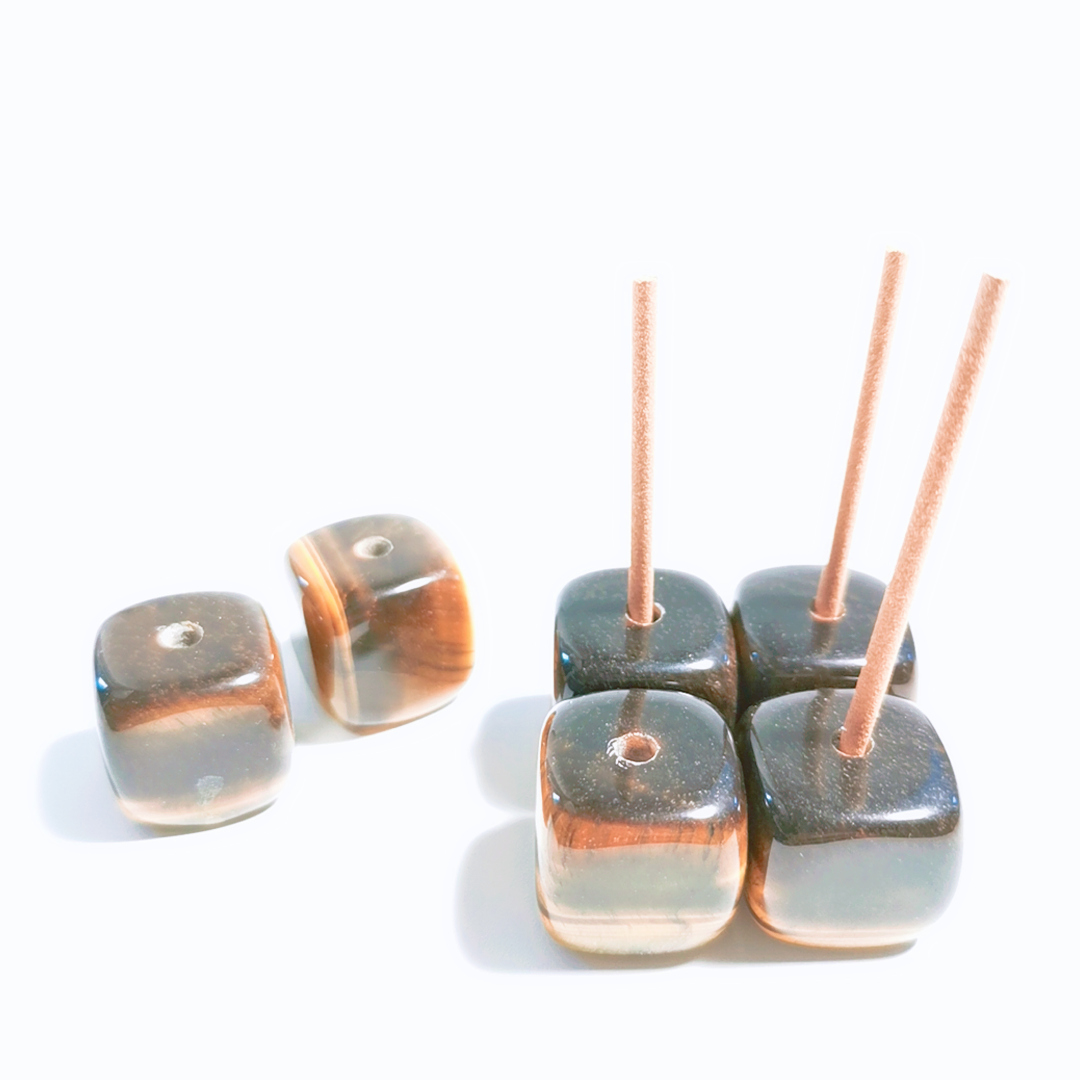 Кристальный Куб Желтый тигровый глаз уникальная форма держатель для благовоний