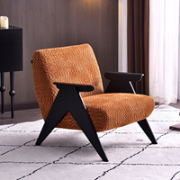 Nordischer Luxus Moderner Sessel Sofa Beistellstuhl für Wohnzimmer Schlafzimmer Gemütlicher Einzelner Samt-Akzentsessel Kreatives Design