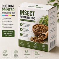 Boîte d'emballage pour aliments à base de protéines d'insectes, écologique, durable, en carton blanc pliable, personnalisable, haute rigidité