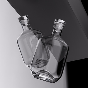 Einzigartiges Design Klare runde Luxus leere Wodka Gin 350ml Glas Schnaps flasche Benutzer definierte 12 Unzen <span class=keywords><strong>Whisky</strong></span> Tequila Wein Spirituosen Flasche - Product Image 3
