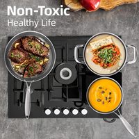 Batterie de cuisine antiadhésive en céramique de 8/10/12 pouces avec revêtement en granit et en marbre poêle à frire en acier inoxydable avec logo personnalisé en métal durable