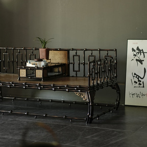 Ming Style Bamboo Luohan <b>Bed</b> Handmade Chinese <b>Antique</b> Meditation Chair Living Room Furniture - Product Image 1