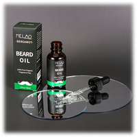 Huile à Barbe Bio Végane pour Hommes Melao à la Vitamine C - Kit de Toilettage Marque Blanche Parfum Bois de Santal Sans Fixation pour Soin et Croissance de la Barbe