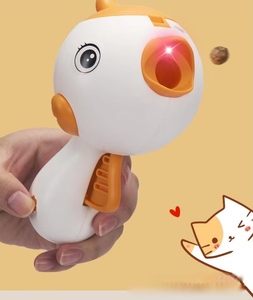 Mainan Dispenser Camilan Kucing Interaktif dengan Laser Pointer dan Pelontar Makanan, Mainan <span class=keywords><strong>Puzzle</strong></span> untuk Latihan Kucing - Product Image 2