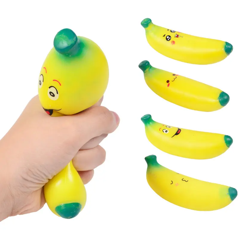 ลูกบอลบีบรูปกล้วยจำลอง TPR,ลูกบอลแป้งเด้งกลับน่ารักของขวัญสำหรับเด็กงานวันเกิด