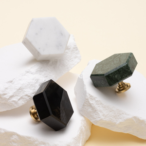 Natural <strong>Brass</strong> Drawer Pull Handle <strong>Knob</strong> Bedroom Furniture Kitchen Cabinets Tray Boxes Marble White Green Stone Terrazzo Finish - Product Image 4