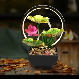 <span class=keywords><strong>Fontana</strong></span> di acqua USB alimentato relax Desktop <span class=keywords><strong>fontana</strong></span> a cascata con rocce naturali luci ad anello per la casa decorazione <span class=keywords><strong>lampada</strong></span> <span class=keywords><strong>da</strong></span> <span class=keywords><strong>tavolo</strong></span> - Product Image 4