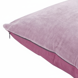 Housse de coussin en tissu écologique 100% coton tissé, certifiée Sedex, anti-allergique, à carreaux, mauve clair, logo personnalisé, léger - Product Image 1