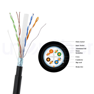 كابل شبكة Cat6 عالي السرعة 305 متر 23AWG نحاس نقي UTP SFTP للاستخدام الداخلي والخارجي LSZH مملوء بالجل 550 ميجاهرتز لفة كابل شبكة LAN - Product Image 4