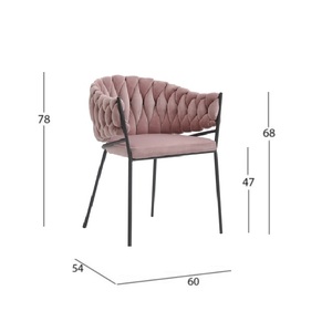 Patas de muebles de metal de lujo moderno con sillón de terciopelo, sillas de tela para apartamento, restaurante, sala de estar, silla de comedor - Product Image 6