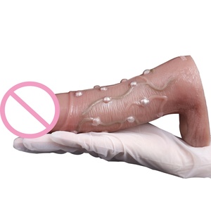 SXXY Particle Friction Condom Realistic Penis Sleeve Couple Sex Pleasure Silicone Sheath Penis Sleeve Hollow <b>Dildo</b> Sex Toys - Product Image 6