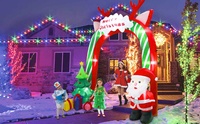 Ourwarm Décorations de Noël gonflables géantes pour l'extérieur, 10 pieds, avec Père Noël, Bonhomme de neige, Grinch, boule et bonbons, illuminées par LED