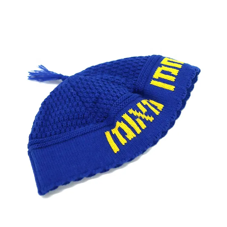 Op Maat Gemaakte Gebreide Joodse Hoed Kippah Judaica Yarmulke Kippot Kipa Skull Cap Wit Zwart Rood Koningsblauw Voor Mannen En Kinderen 24Cm