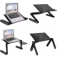 360° verstelbare laptopstandaard van aluminium metaal, opvouwbaar, met grote koelventilatoren, warmteafvoer, opbergruimte, uittrekbaar, telescopisch, universeel
