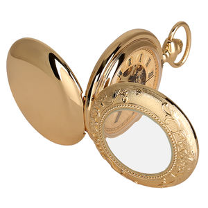 <span class=keywords><strong>Montre</strong></span> de poche mécanique squelette steampunk dorée de luxe <span class=keywords><strong>à</strong></span> double mouvement avec chaîne pour homme – Idée cadeau - Product Image 3