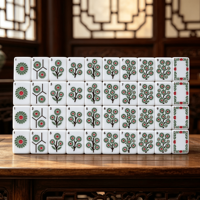 Kit de jeu de Mahjong américain de luxe unique avec tuiles en acrylique à motif croissant de lune pour les amateurs de Mahjong et le divertissement des fêtes