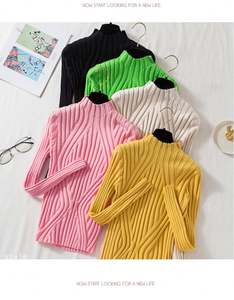 Pull en maille à col roulé pour femme, décontracté, hiver, polyester/coton - Product Image 3