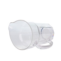 Pichet en plastique PS de 1,3 L avec poignée, design « Dix Cornes », couleurs et logo personnalisables, pour la maison, le bar, les fêtes, carafe à eau réutilisable