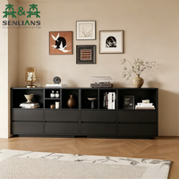Armoire de rangement moderne en bois noir SLS pour chambre et salon, grande capacité, durable