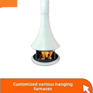 Chimenea Colgante de Lujo de Acero para <span class=keywords><strong>Fuego</strong></span> Real, Estufa Decorativa de Leña Personalizada Tipo OVNI para Interiores, Ideal para Villas y Casas de Huéspedes - Product Image 2
