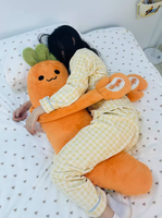 Nouvel oreiller en peluche Carrot King avec fonction de tapotement et de chauffage, en coton creux, pour dormir et se masser, idéal pour adultes