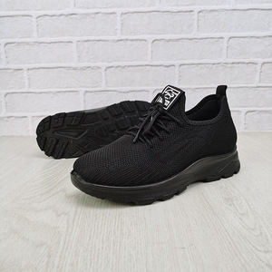 Chaussures de sport légères pour femme, en maille respirante, avec lacets, semelle en PU souple, noires, pas chères, pour la course à pied, la marche et la salle de sport - Product Image 2