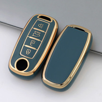 Funda Protectora de TPU para Llave de Coche, Directo de Fábrica, para Venucia Qichen T90 D60 T60 T70, Control Remoto de 4 Botones, Borde Dorado, Accesorio